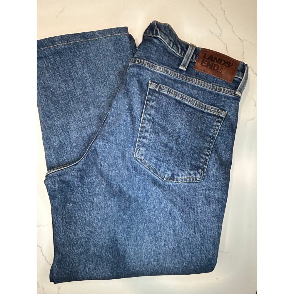 Lands' End Square Rigge Mens Straight Fit Jeans‎ Blue Medium Wash Size 36x26